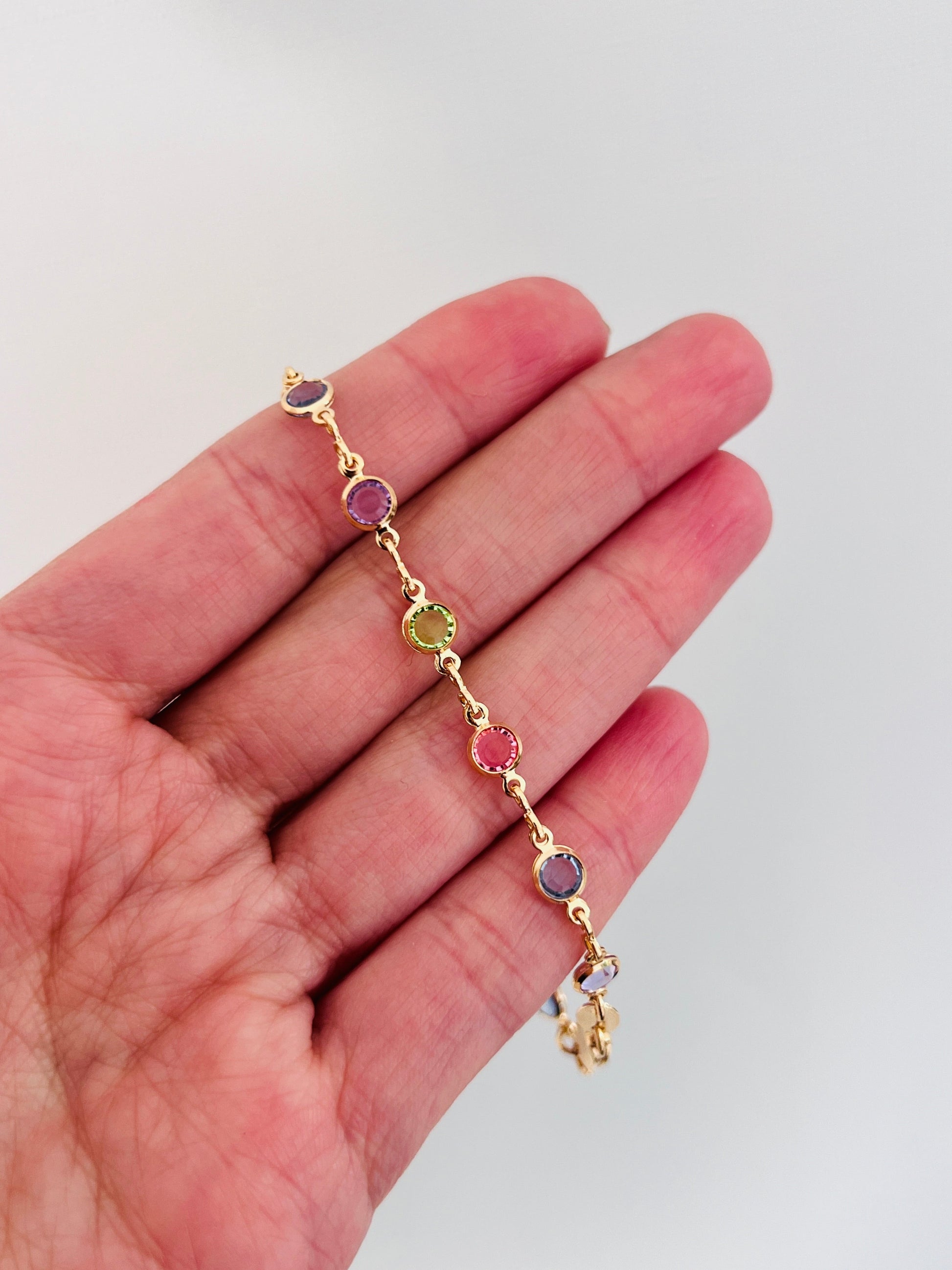 18KT Gold Filled Bracelets, Gold Filled Gemstone Bracelet | Dainty Gold Sparkle Accent by HAUS OF MONOGRAM