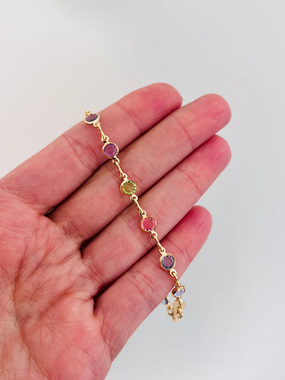 18KT Gold Filled Bracelets, Gold Filled Gemstone Bracelet | Dainty Gold Sparkle Accent by HAUS OF MONOGRAM