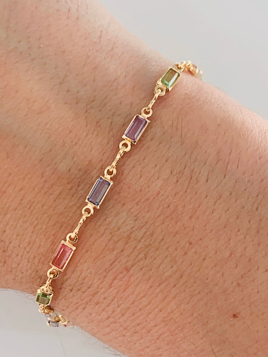 18KT Gold Filled Bracelets, Gold Filled Gemstone Bracelet | Delicate Color by HAUS OF MONOGRAM