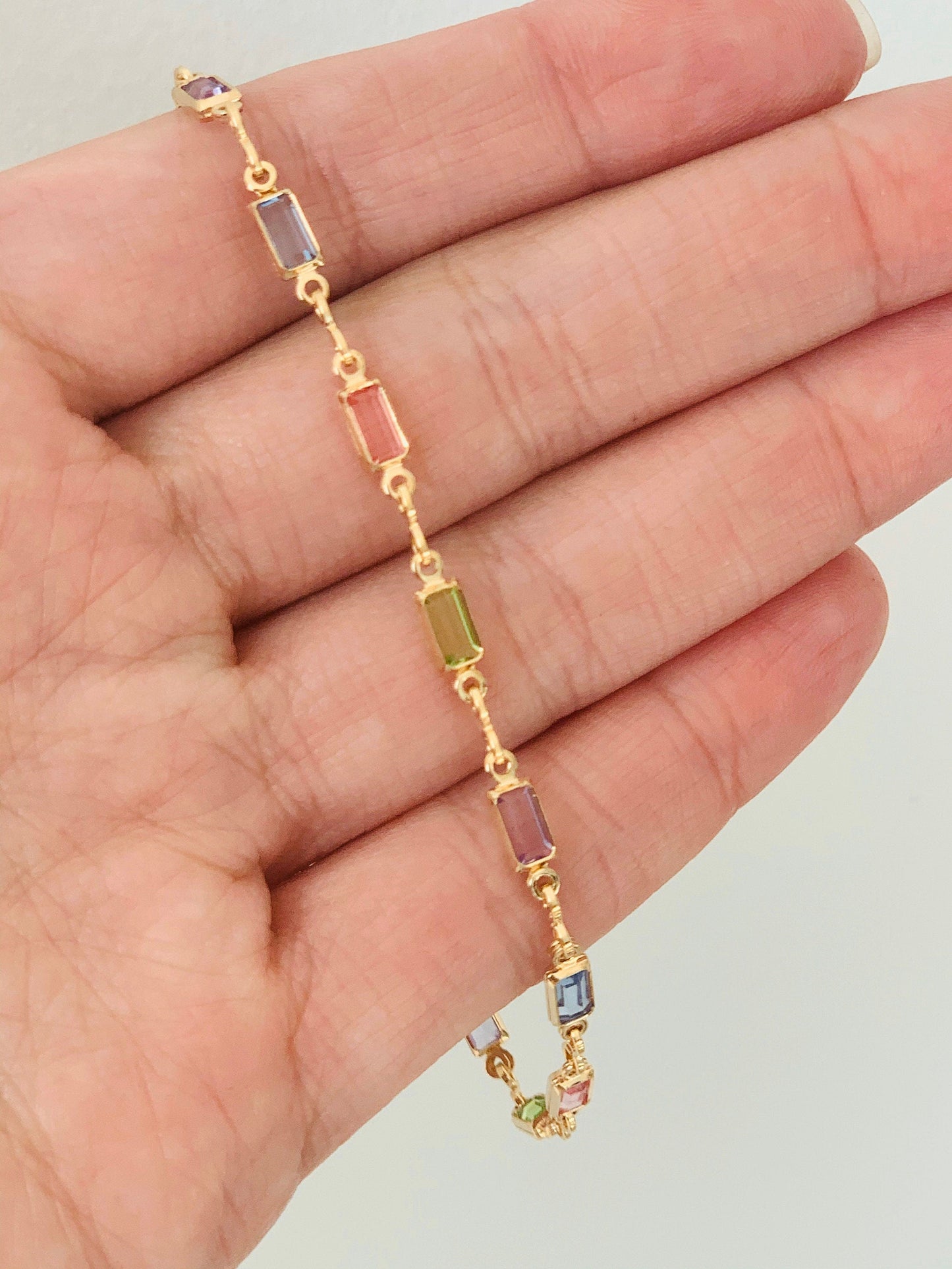 18KT Gold Filled Bracelets, Gold Filled Gemstone Bracelet | Delicate Color by HAUS OF MONOGRAM