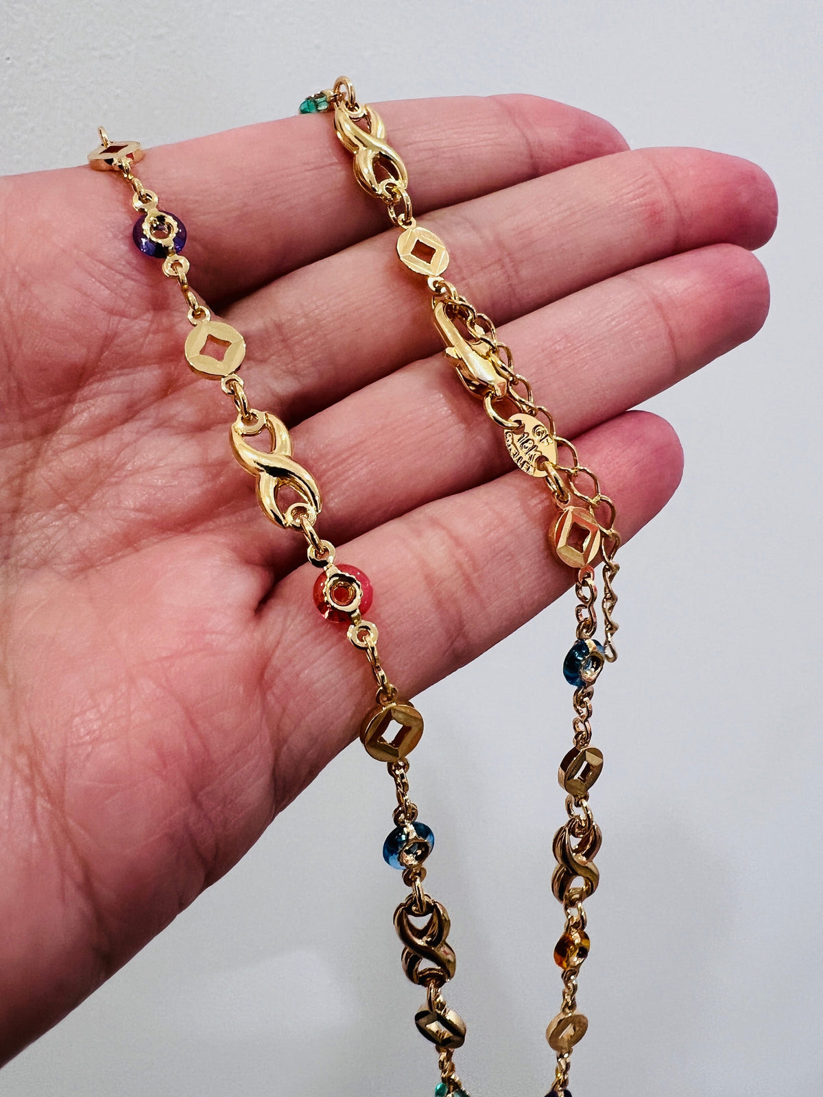 18KT Gold Filled Necklaces, Gold Filled Gemstone Infinity Necklace | Gold Infinity Pendant Necklace by HAUS OF MONOGRAM