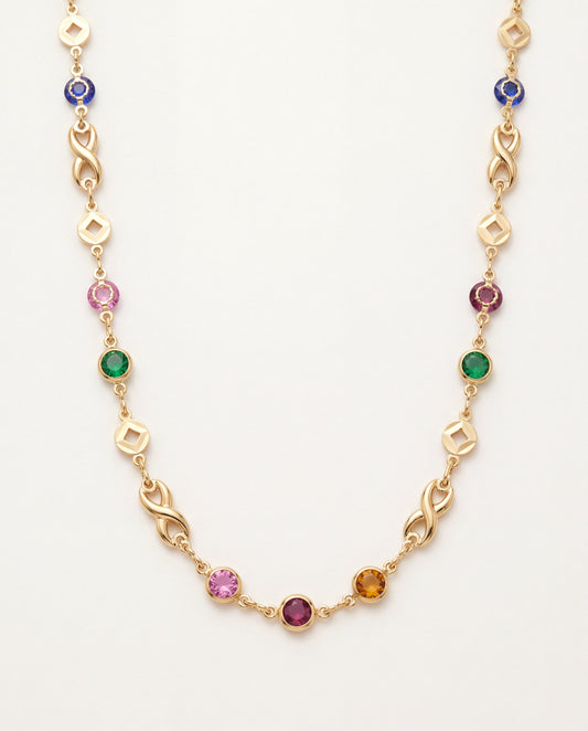 18KT Gold Filled Necklaces, Gold Filled Gemstone Infinity Necklace | Gold Infinity Pendant Necklace by HAUS OF MONOGRAM