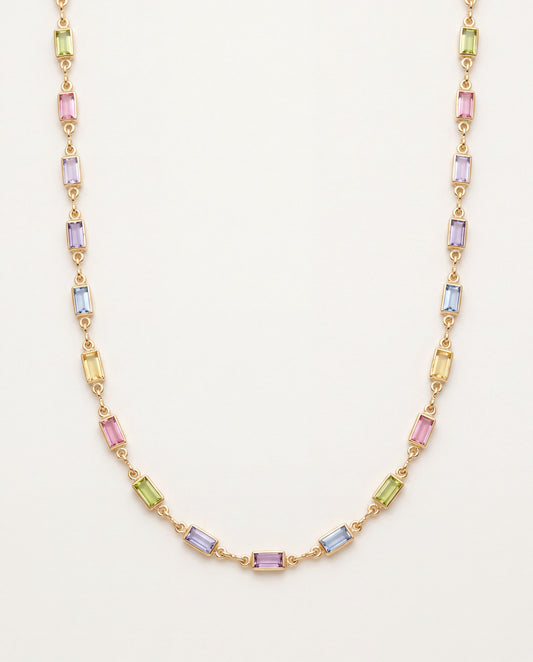 18KT Gold Filled Necklaces, Gold Filled Gemstone Necklace | 18kt Dainty Colorful Choker by HAUS OF MONOGRAM