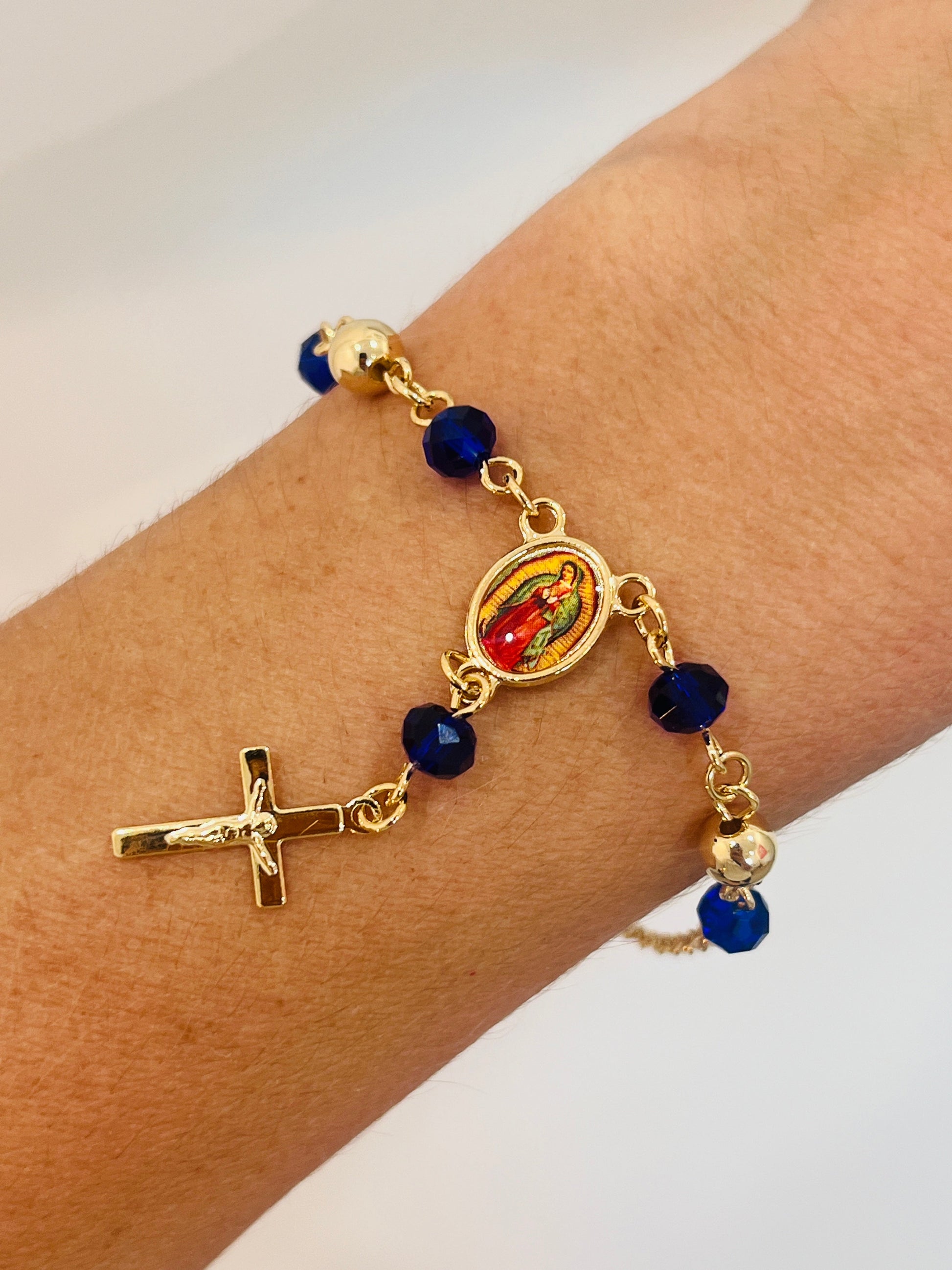 18KT Gold Filled Bracelets, Gold Filled Guadalupe Bracelet | 7.5" Faithful Shine by HAUS OF MONOGRAM
