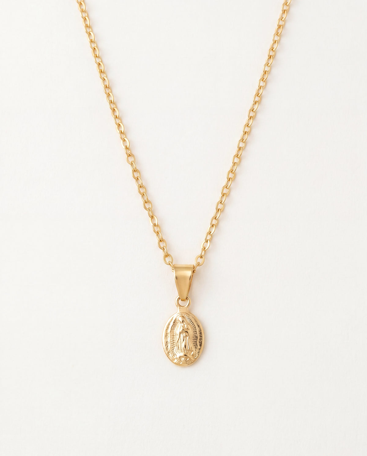 18KT Gold Filled Necklaces, Gold Filled Guadalupe Necklace | Dainty Virgin Mary Charm by HAUS OF MONOGRAM
