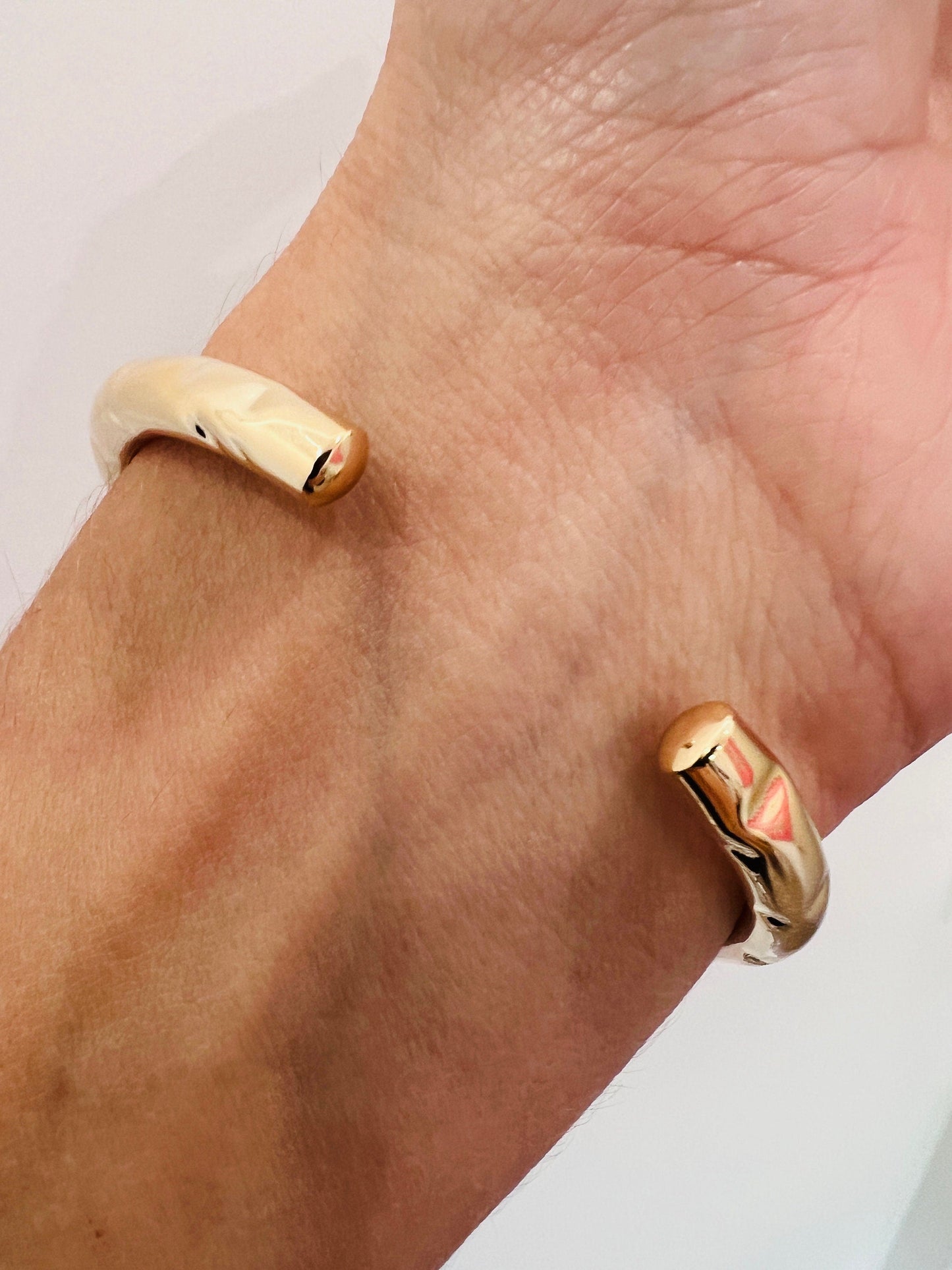 18KT Gold Filled Bangles, Gold Filled Hammered Bangle | Adjustable | 5mm Wide by HAUS OF MONOGRAM