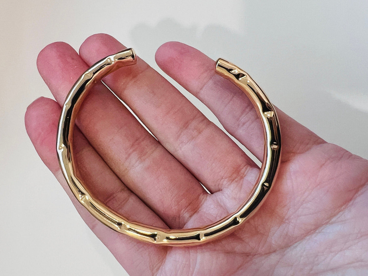 18KT Gold Filled Bangles, Gold Filled Hammered Bangle | Adjustable | 5mm Wide by HAUS OF MONOGRAM