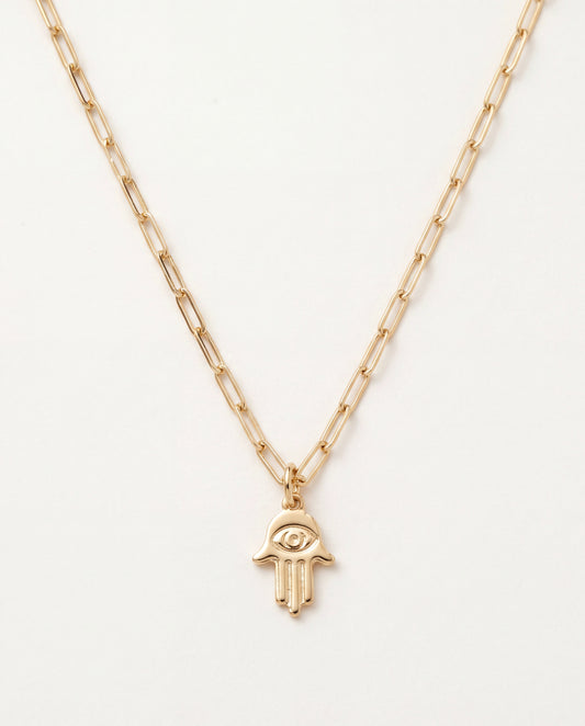 18KT Gold Filled Necklaces, Gold Filled Hamsa Necklace | 18K Unisex Pendant Chain by HAUS OF MONOGRAM