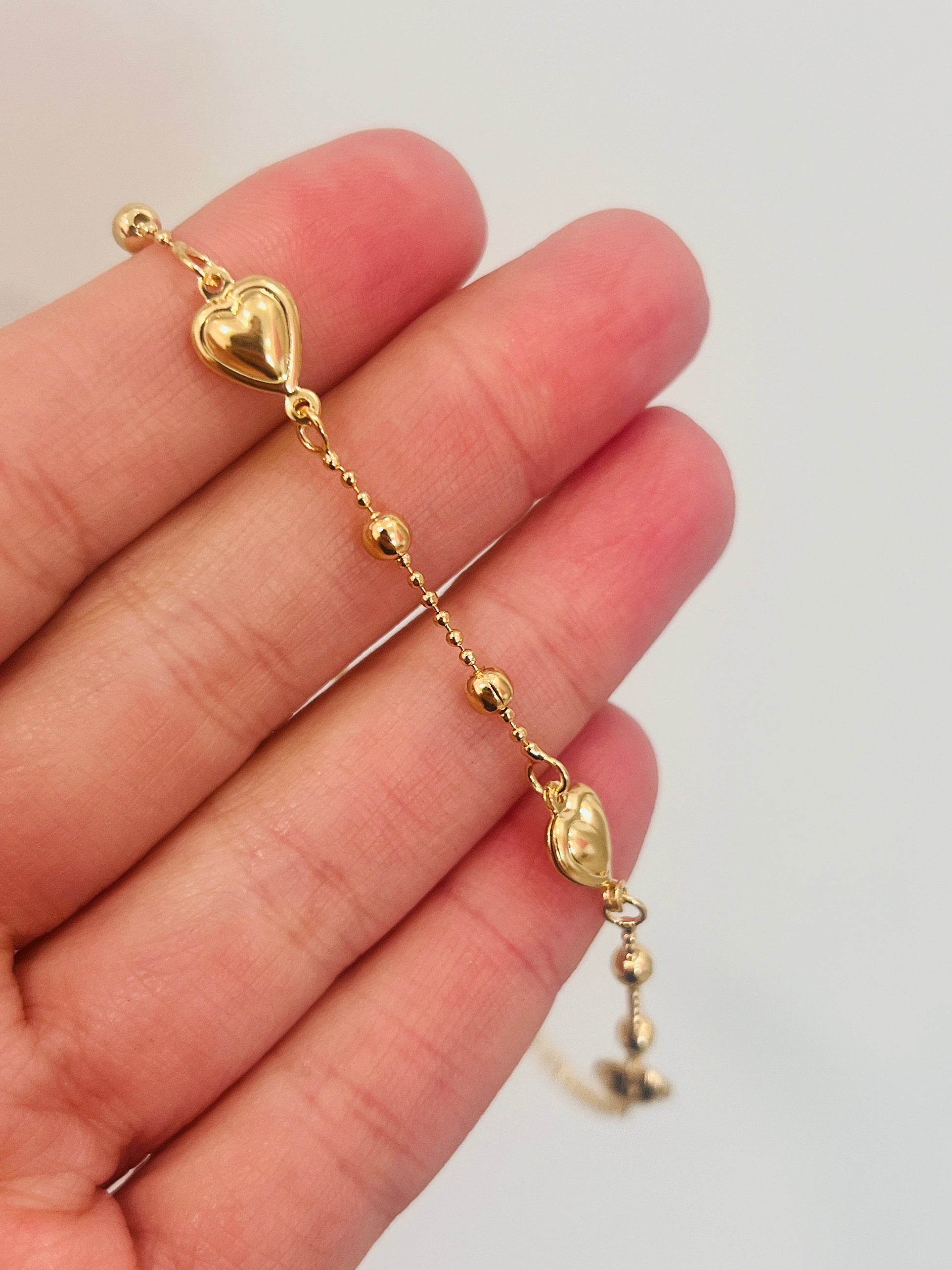 Gold Filled Heart Anklet | Dainty Romance for Everyday Wear by HAUS OF MONOGRAM