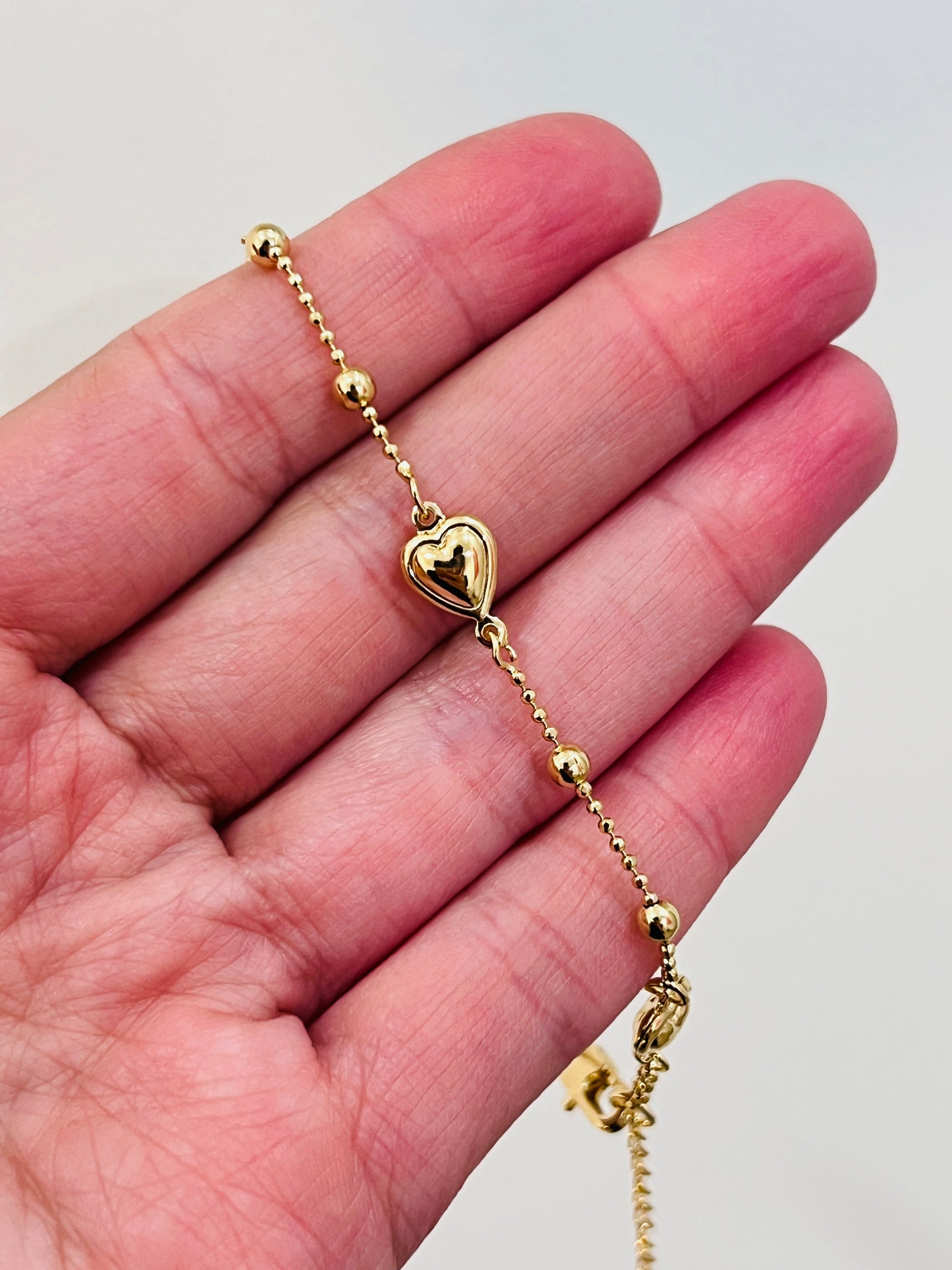18KT Gold Filled Bracelets, Gold Filled Heart Bracelet | 7.25" + 2" Extension by HAUS OF MONOGRAM
