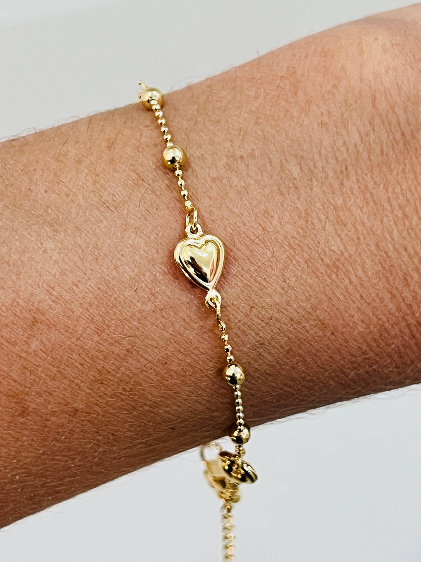 18KT Gold Filled Bracelets, Gold Filled Heart Bracelet | 7.25" + 2" Extension by HAUS OF MONOGRAM