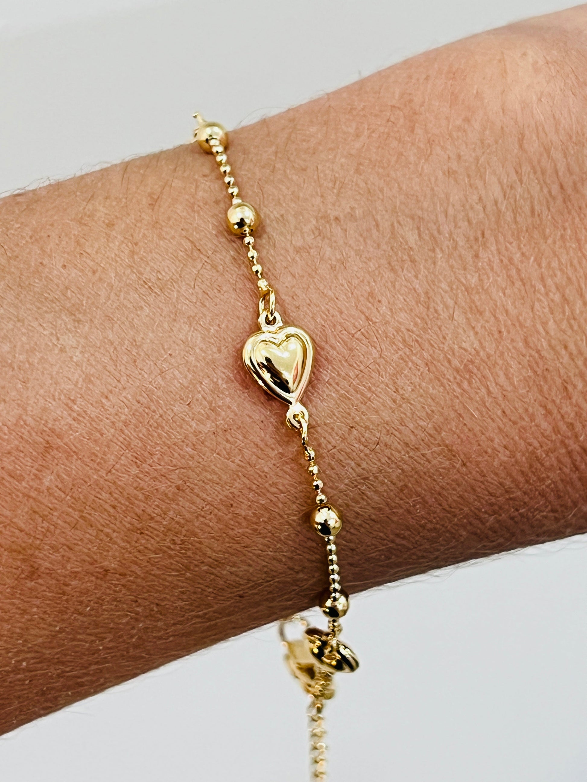 18KT Gold Filled Bracelets, Gold Filled Heart Bracelet | 7.25" + 2" Extension by HAUS OF MONOGRAM