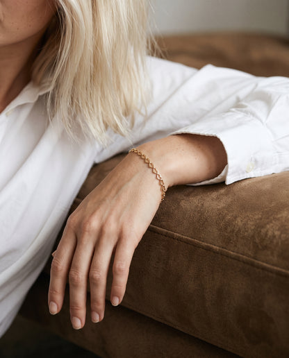 Gold Filled Heart Bracelet worn by a model