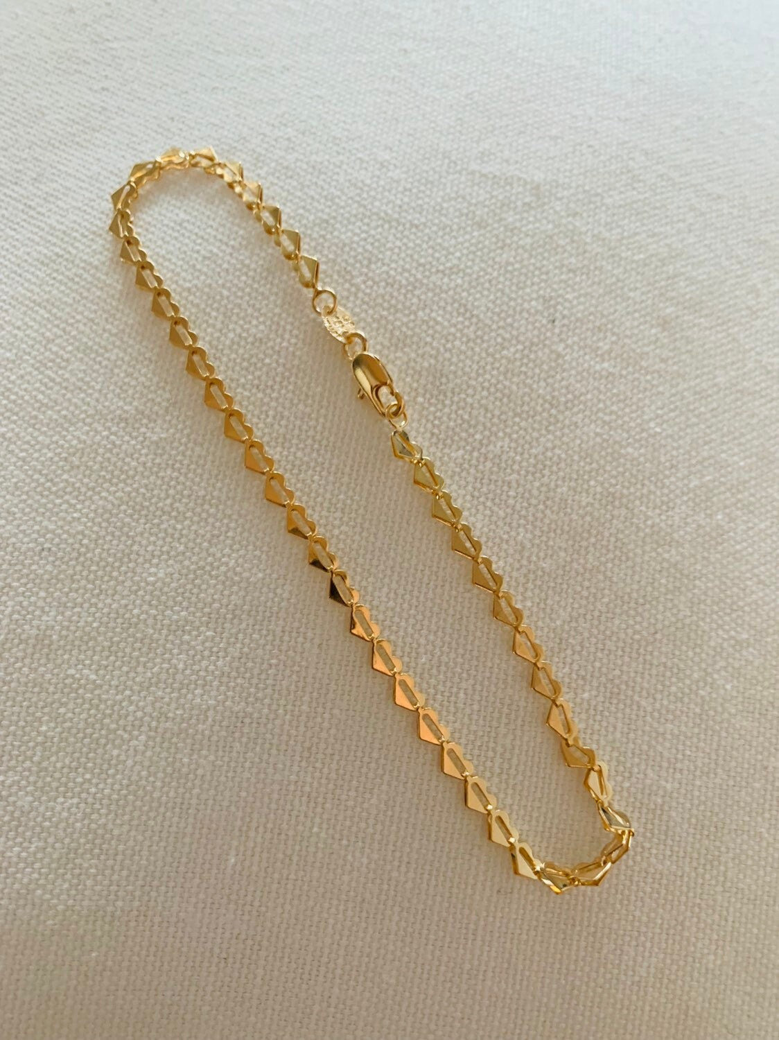 18KT Gold Filled Bracelets, Gold Filled Heart Bracelet | Dainty | 7.25" + 2" Ext by HAUS OF MONOGRAM