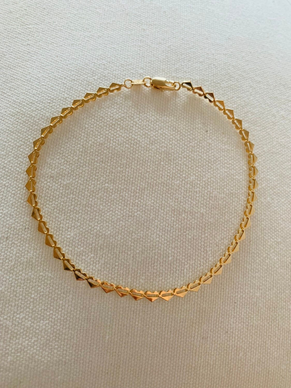 18KT Gold Filled Bracelets, Gold Filled Heart Bracelet | Dainty | 7.25" + 2" Ext by HAUS OF MONOGRAM