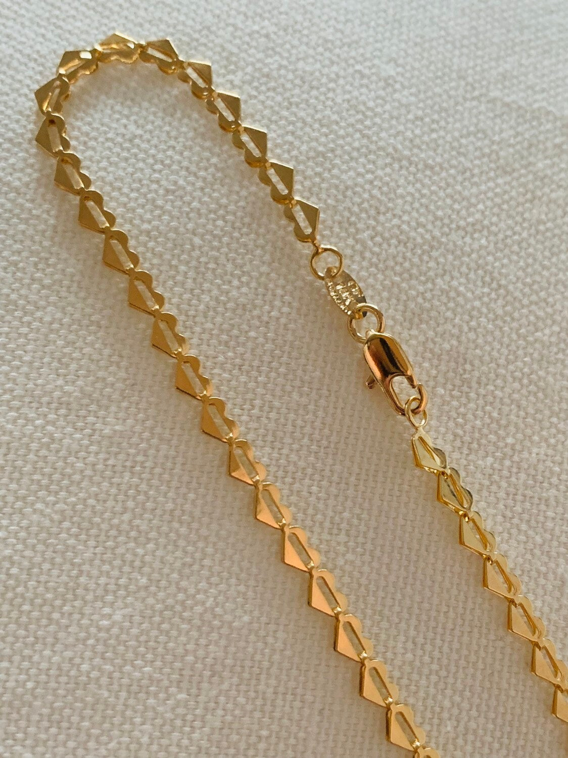 18KT Gold Filled Bracelets, Gold Filled Heart Bracelet | Dainty | 7.25" + 2" Ext by HAUS OF MONOGRAM
