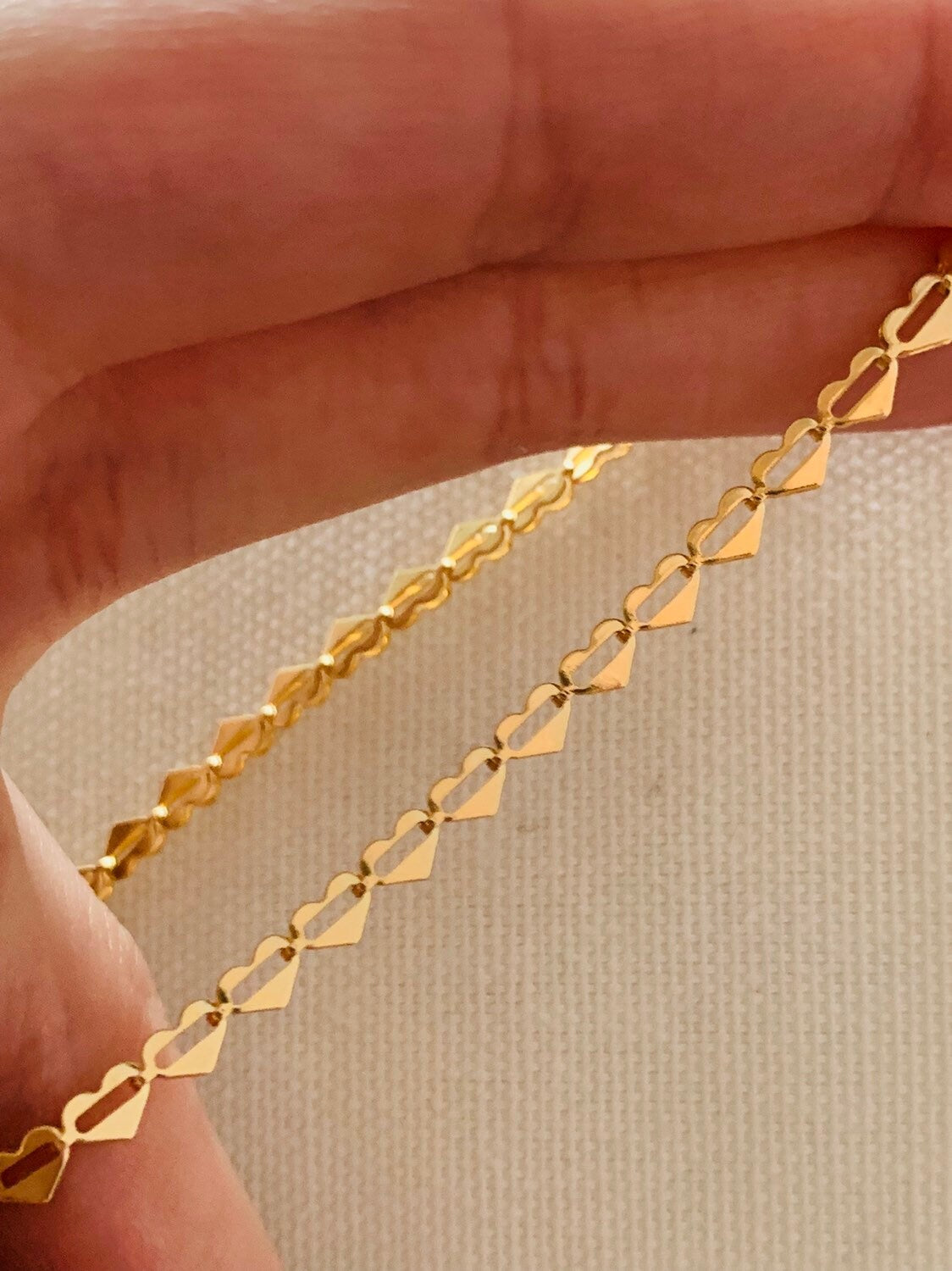 18KT Gold Filled Bracelets, Gold Filled Heart Bracelet | Dainty | 7.25" + 2" Ext by HAUS OF MONOGRAM