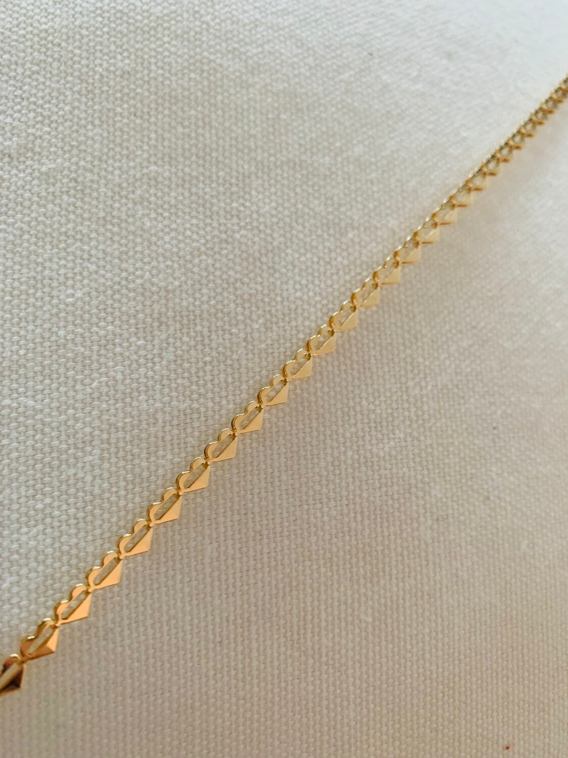 18KT Gold Filled Bracelets, Gold Filled Heart Bracelet | Dainty | 7.25" + 2" Ext by HAUS OF MONOGRAM