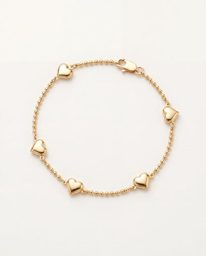 18KT Gold Filled Bracelets, Gold Filled Heart Bracelet | Dainty Gold Jewelry by HAUS OF MONOGRAM
