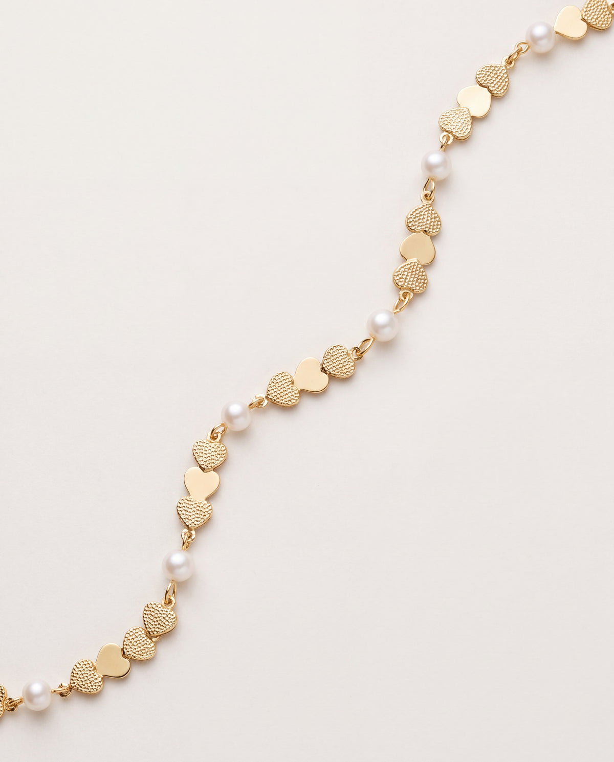18KT Gold Filled Bracelets, Gold Filled Heart Bracelet | Pearl Accents | 6.75"+1" Ext by HAUS OF MONOGRAM