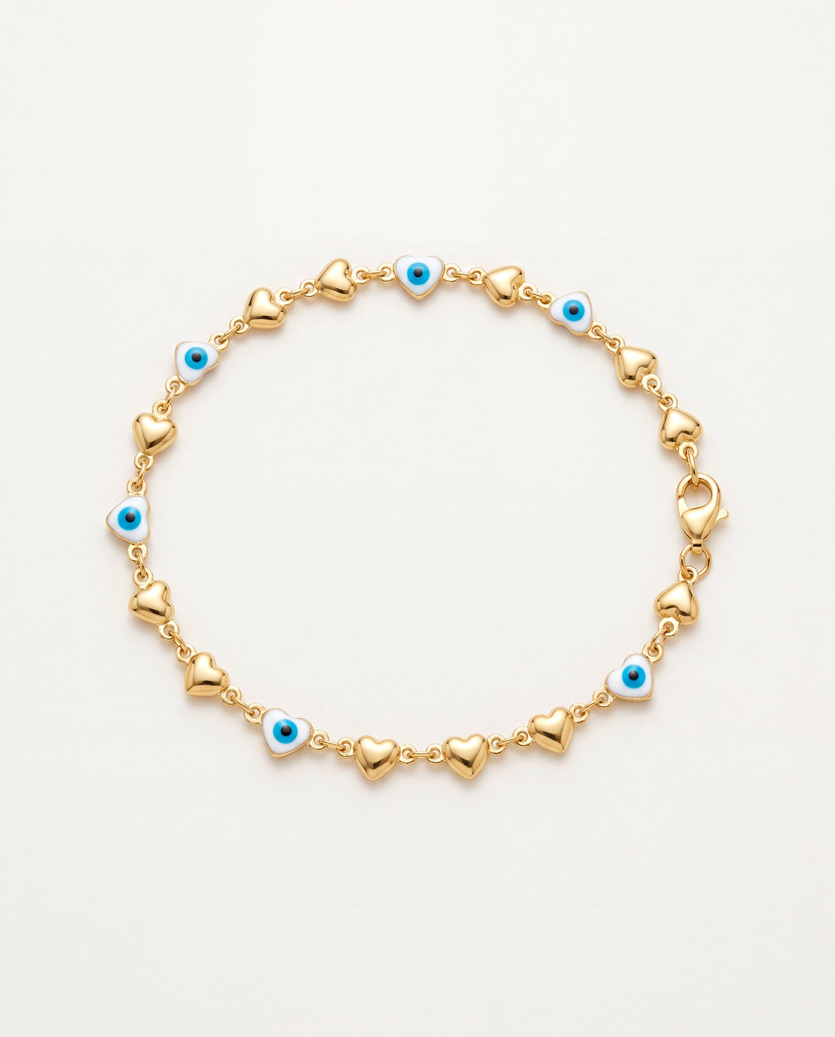 18KT Gold Filled Anklets, Gold Filled Heart Evil Eye Anklet | Symbolic Style for Everyday Protection by HAUS OF MONOGRAM