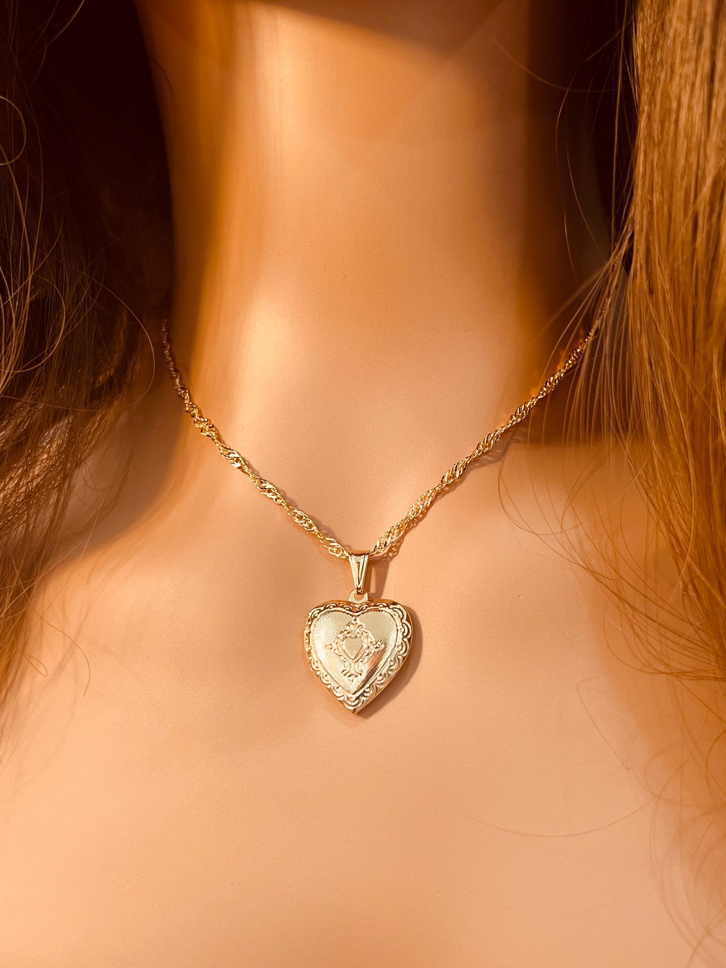 18KT Gold Filled Necklaces, Gold Filled Heart Locket Necklace | 16" 18" | Vintage Charm by HAUS OF MONOGRAM