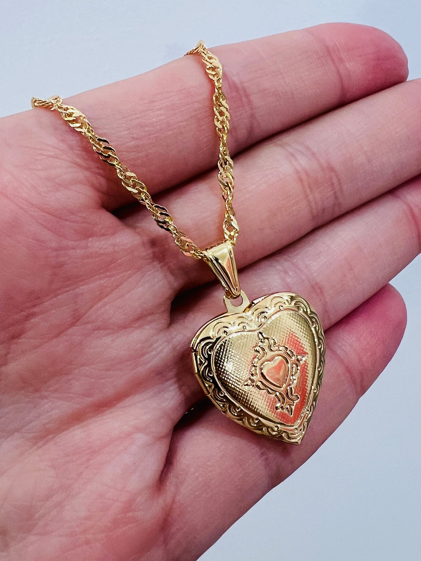 18KT Gold Filled Necklaces, Gold Filled Heart Locket Necklace | 16" 18" | Vintage Charm by HAUS OF MONOGRAM