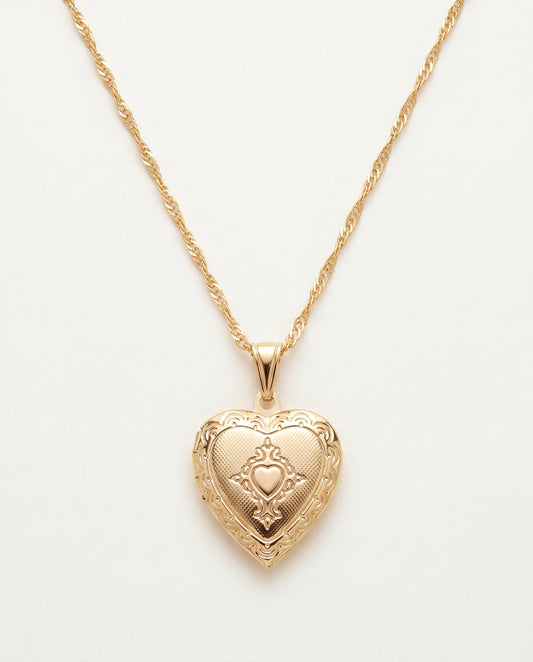 18KT Gold Filled Necklaces, Gold Filled Heart Locket Necklace | 16" 18" | Vintage Charm by HAUS OF MONOGRAM