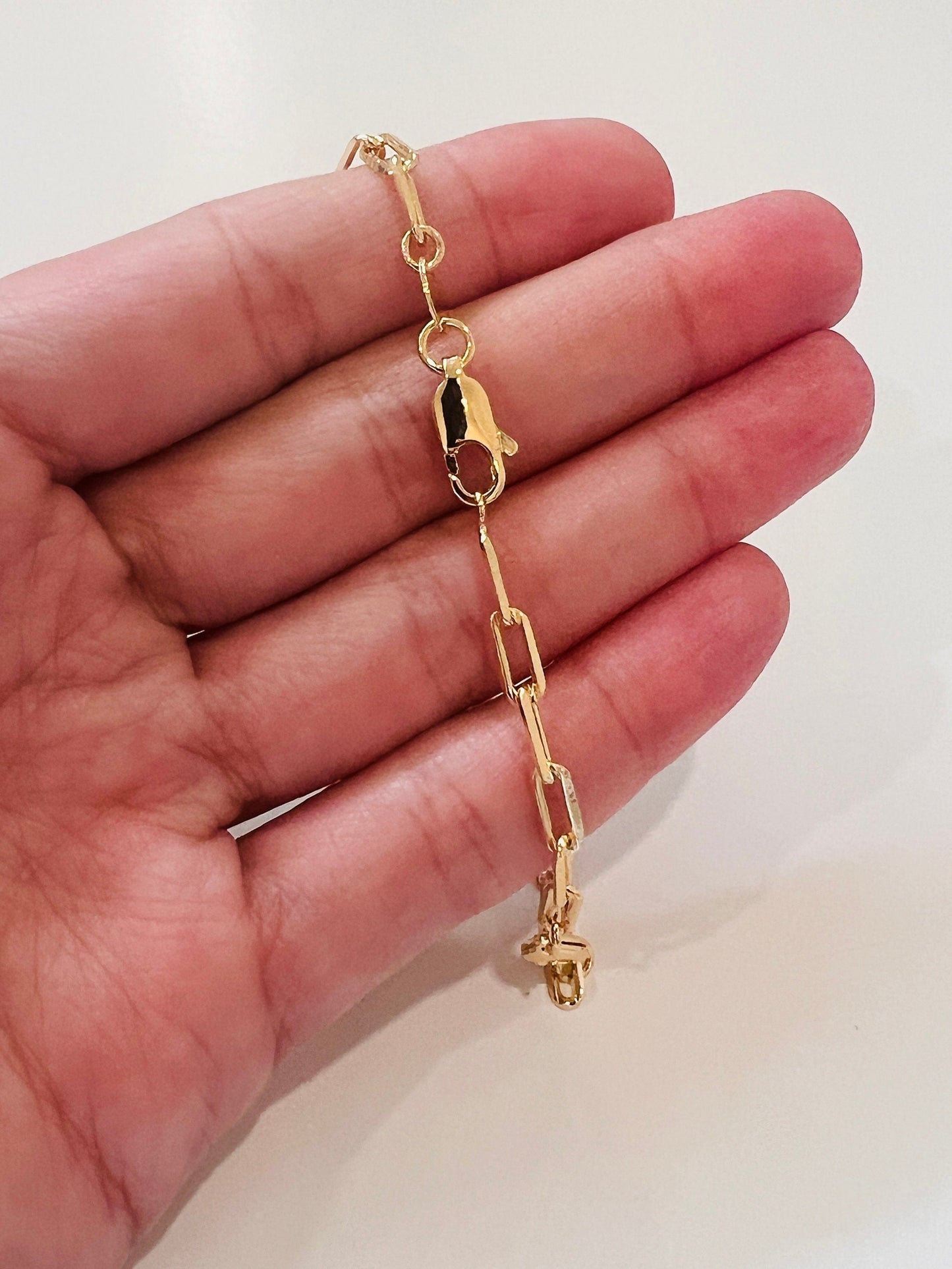 18KT Gold Filled Bracelets, Gold Filled Heart & Pearl Paperclip Bracelet | 7" Elegant Layering Jewelry by HAUS OF MONOGRAM