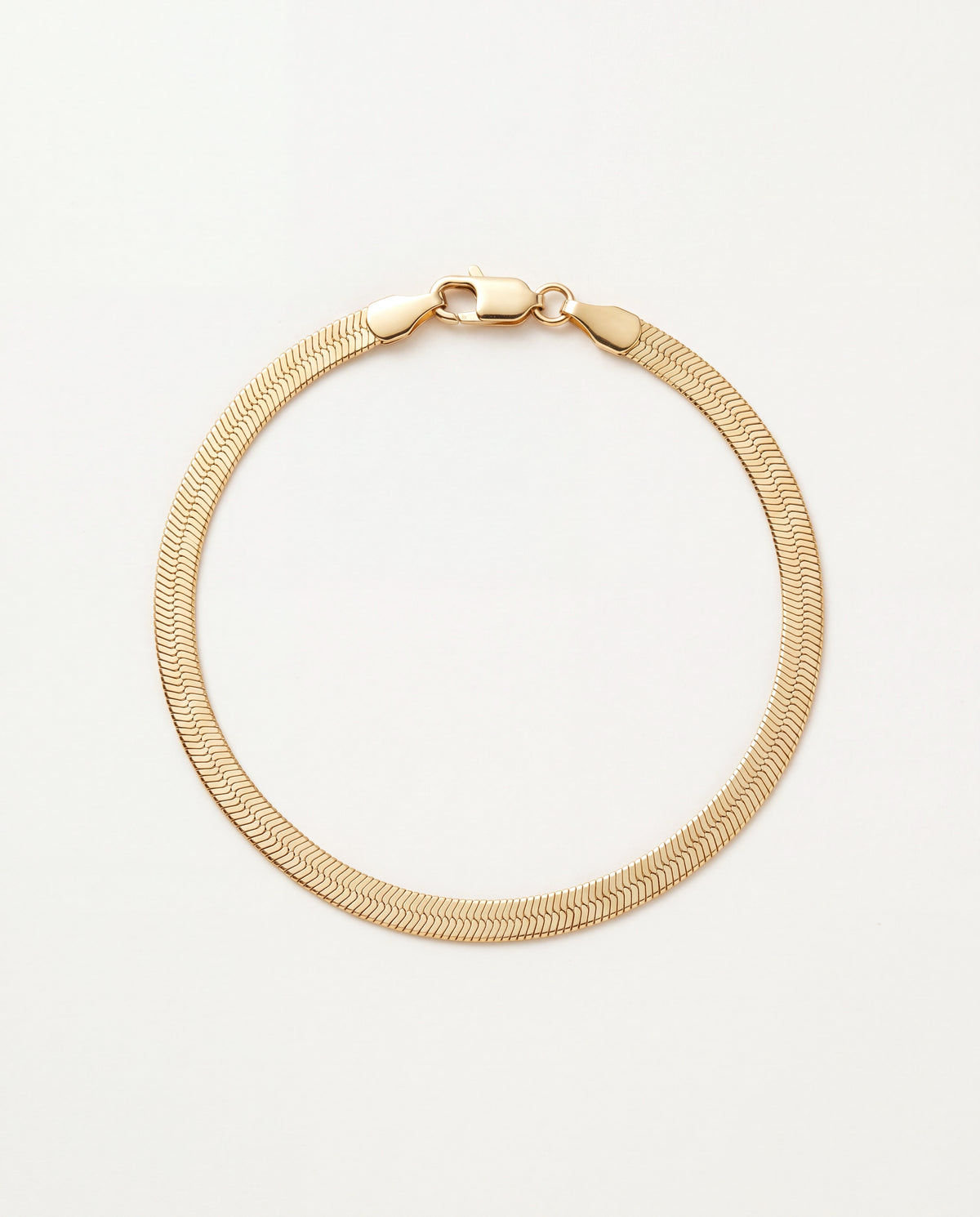 18KT Gold Filled Bracelets, Gold Filled Herringbone Bracelet | 4mm Engraved Shine by HAUS OF MONOGRAM