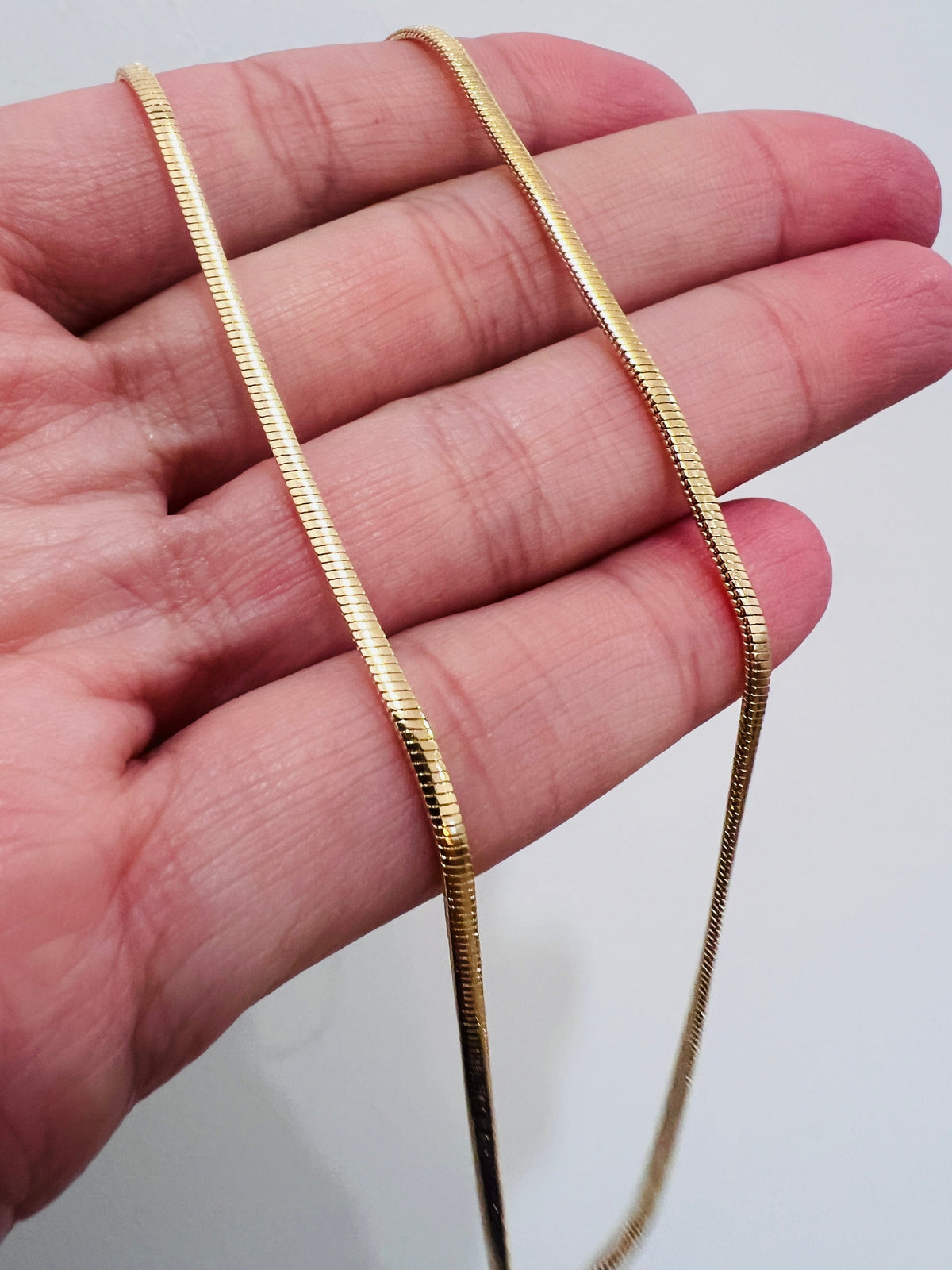 18KT Gold Filled Necklaces, Gold Filled Herringbone Necklace | 1.5mm Chain | 14" to 18" Length by HAUS OF MONOGRAM