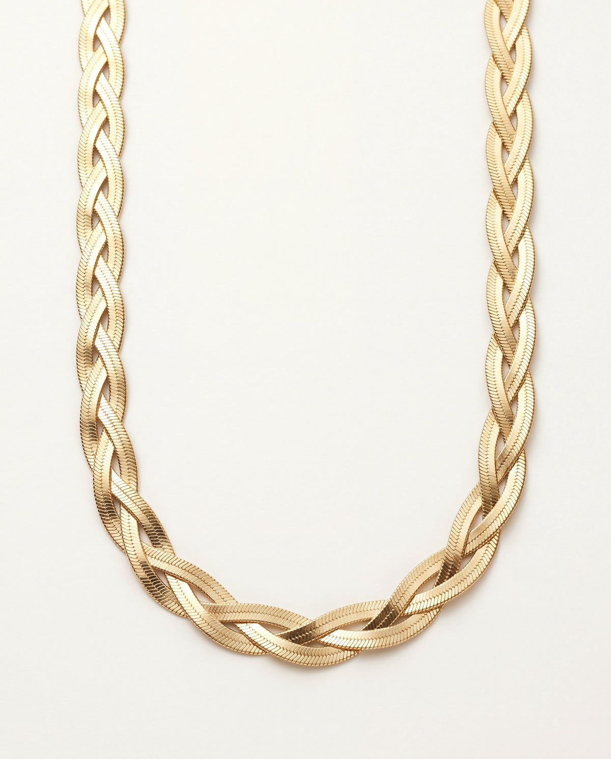 18KT Gold Filled Necklaces, Gold Filled Herringbone Necklace | 7mm Woven Statement by HAUS OF MONOGRAM