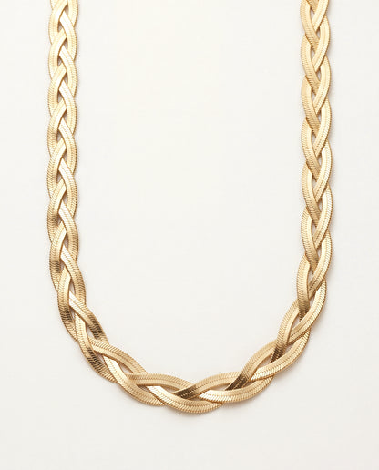 18KT Gold Filled Necklaces, Gold Filled Herringbone Necklace | 7mm Woven Statement by HAUS OF MONOGRAM