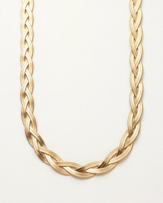 18KT Gold Filled Necklaces, Gold Filled Herringbone Necklace | 7mm Woven Statement by HAUS OF MONOGRAM