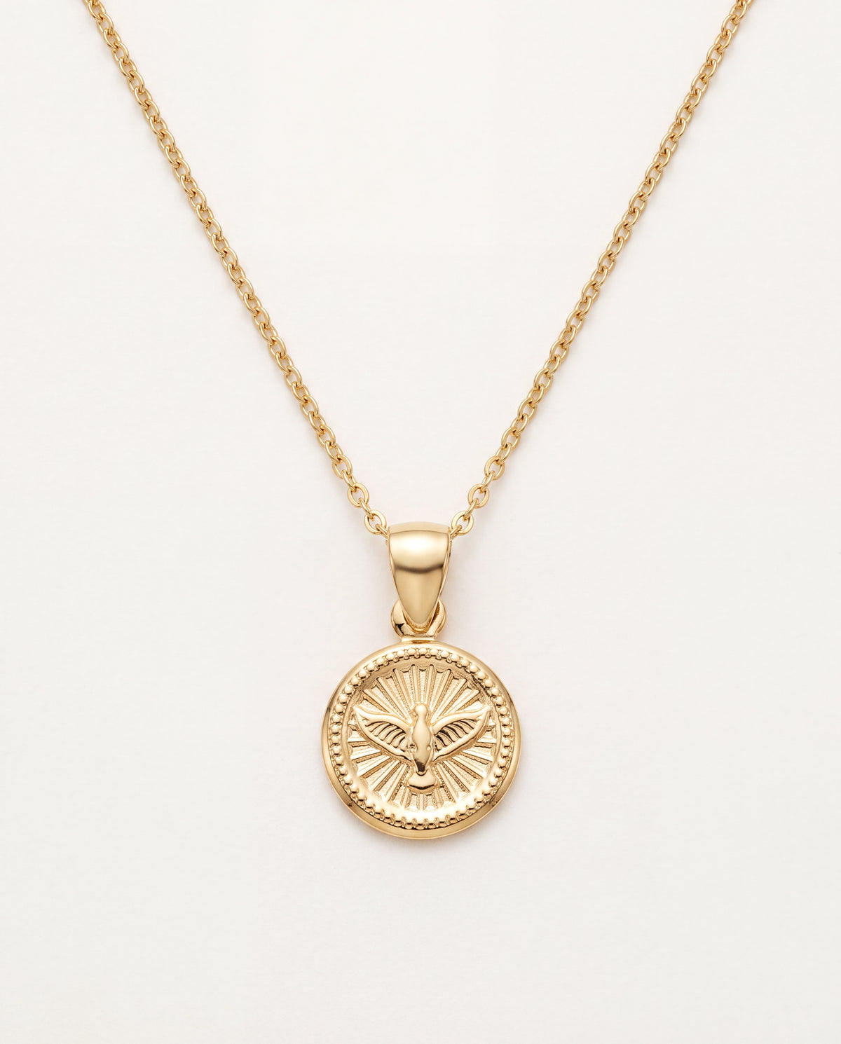 18KT Gold Filled Necklaces, Gold Filled Holy Spirit Necklace | 12mm Pendant | 16–18 Inch by HAUS OF MONOGRAM