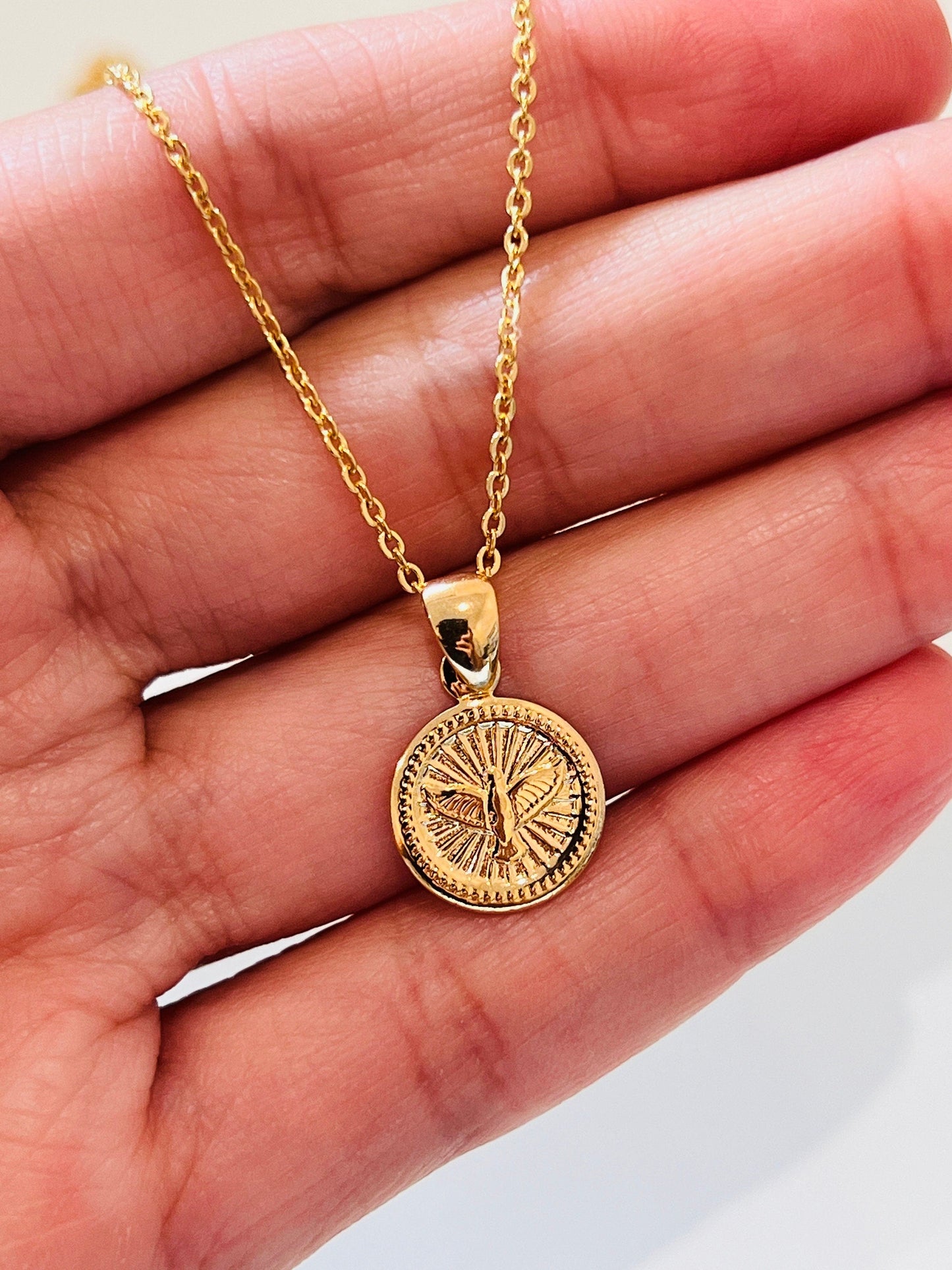 Gold Filled Holy Spirit Necklace | 12mm Pendant | 16–18 Inch by HAUS OF MONOGRAM