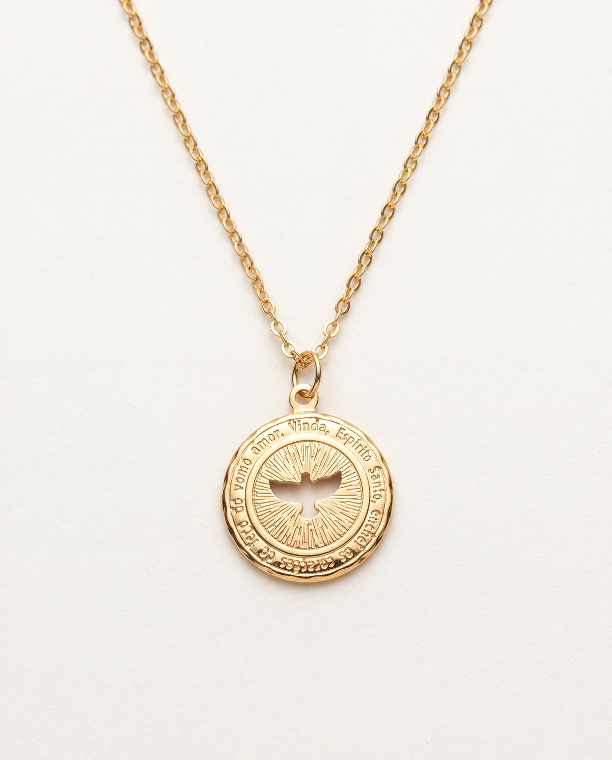18KT Gold Filled Necklaces, Gold Filled Holy Spirit Necklace | Symbolic Faith Medal by HAUS OF MONOGRAM