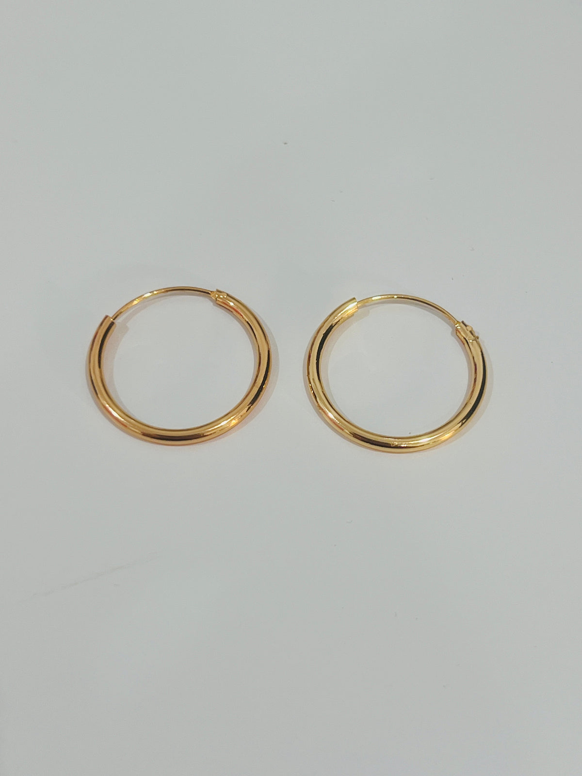 18KT Gold Filled Earrings, Gold Filled Hoop Earrings | 25mm Size | 1.5mm Lightweight Design by HAUS OF MONOGRAM