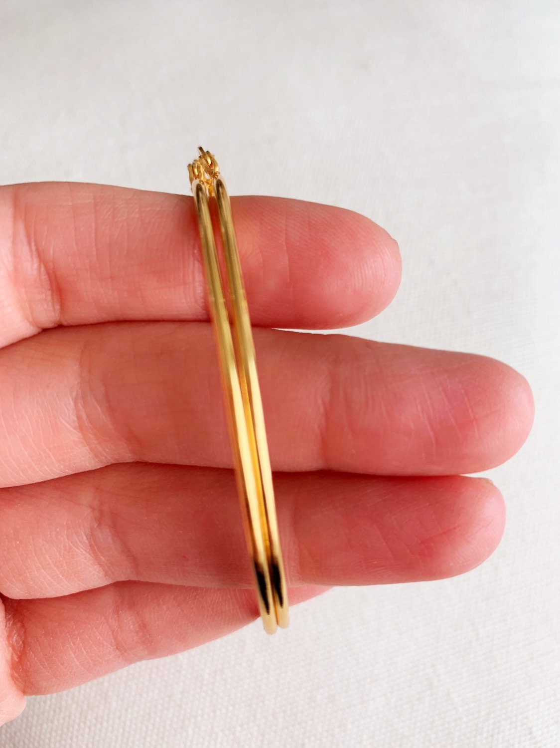 18KT Gold Filled Earrings, Gold Filled Hoop Earrings | 60mm Statement Hoops | 1.5mm by HAUS OF MONOGRAM