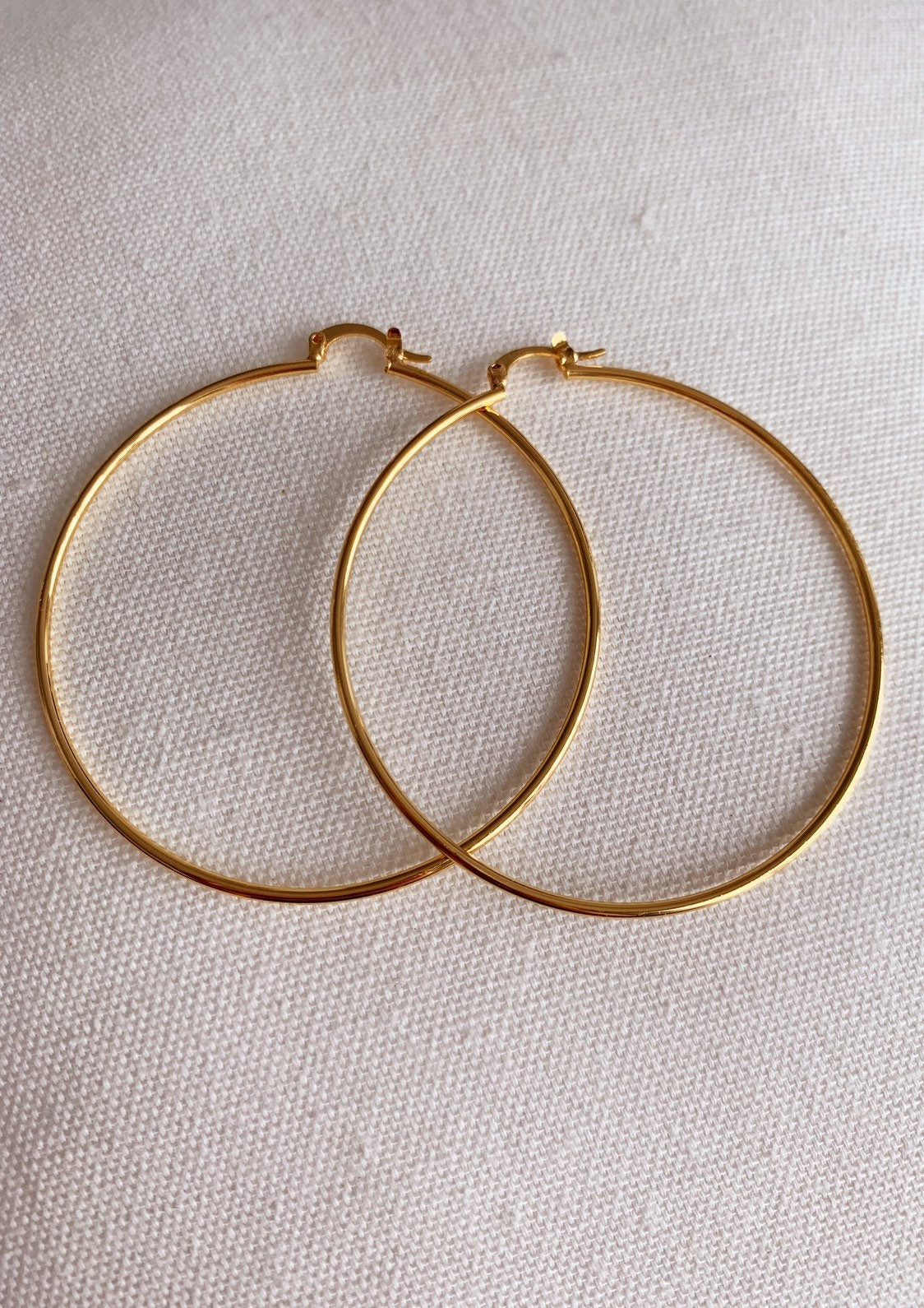 18KT Gold Filled Earrings, Gold Filled Hoop Earrings | 60mm Statement Hoops | 1.5mm by HAUS OF MONOGRAM