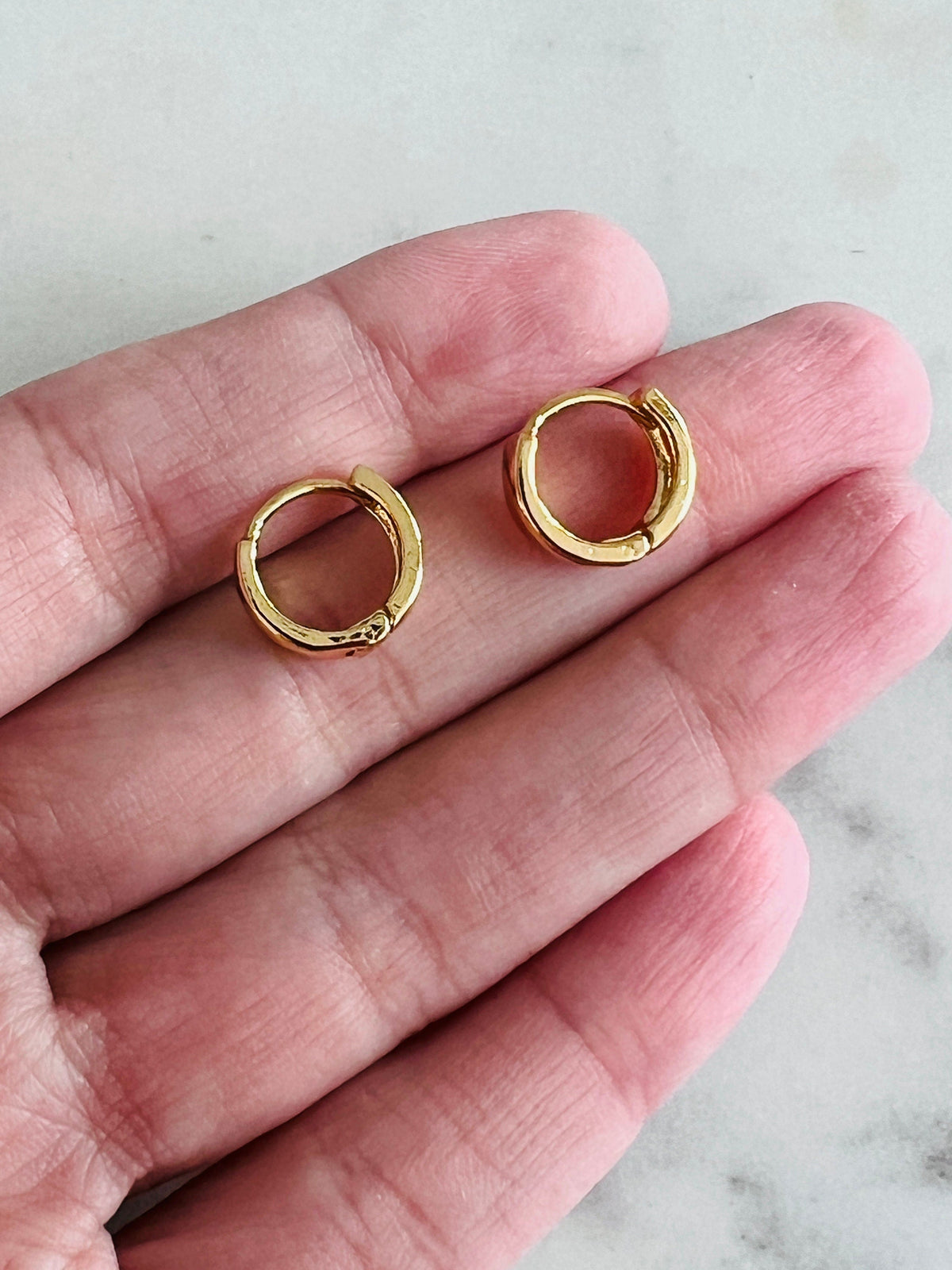 18KT Gold Filled Earrings, Gold Filled Hoop Earrings | Classic 10mm Everyday Pair by HAUS OF MONOGRAM