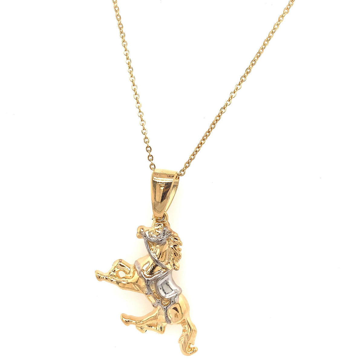 18KT Gold Filled Necklaces, Gold Filled Horse Pendant Necklace | Bold Western-Inspired Charm by HAUS OF MONOGRAM