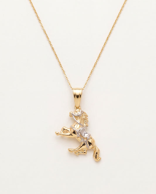 18KT Gold Filled Necklaces, Gold Filled Horse Pendant Necklace | Bold Western-Inspired Charm by HAUS OF MONOGRAM