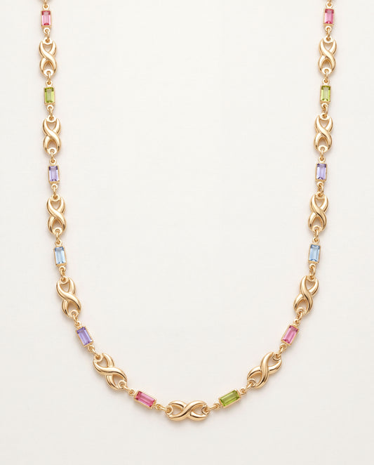18KT Gold Filled Necklaces, Gold Filled Infinity Necklace | Gemstone | 16–18.5 Inch by HAUS OF MONOGRAM
