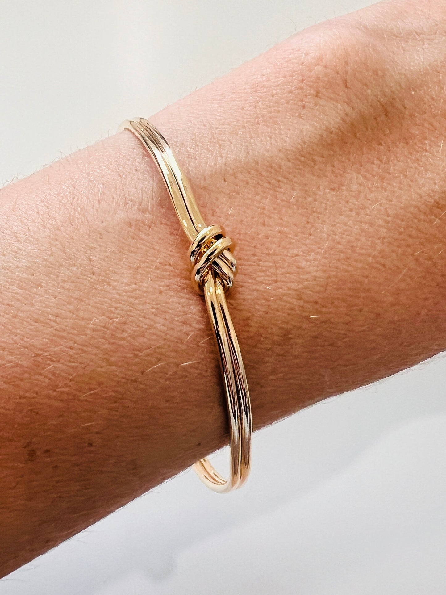 18KT Gold Filled Bangles, Gold Filled Knot Bangle | Minimalist Stackable Bracelet by HAUS OF MONOGRAM