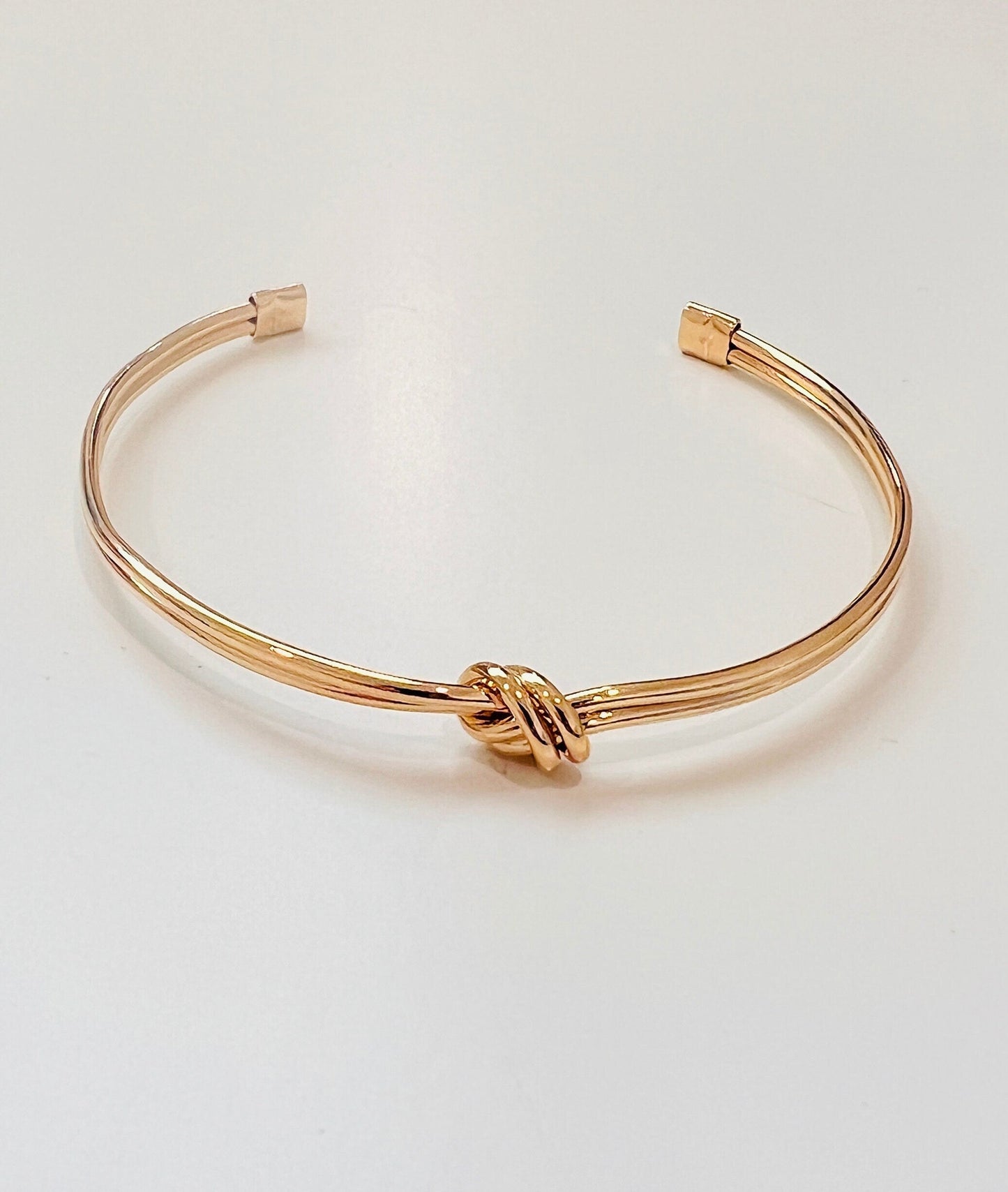 18KT Gold Filled Bangles, Gold Filled Knot Bangle | Minimalist Stackable Bracelet by HAUS OF MONOGRAM