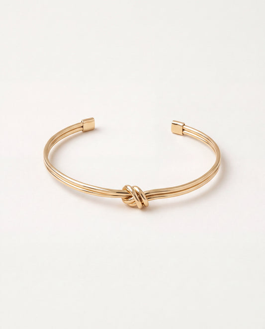 18KT Gold Filled Bangles, Gold Filled Knot Bangle | Minimalist Stackable Bracelet by HAUS OF MONOGRAM