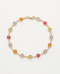 Gold Filled Ladybug Bracelet | 5mm Gemstone Detail | 7.5"