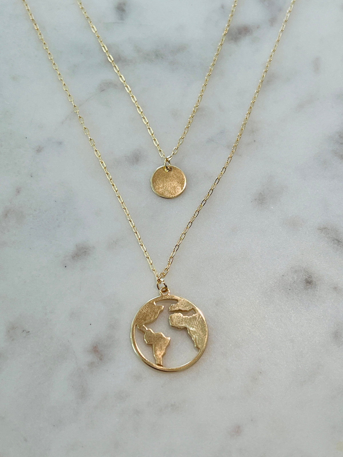 18KT Gold Filled Necklaces, Gold Filled Layered Wanderlust Necklace | Minimal Travel Charm by HAUS OF MONOGRAM