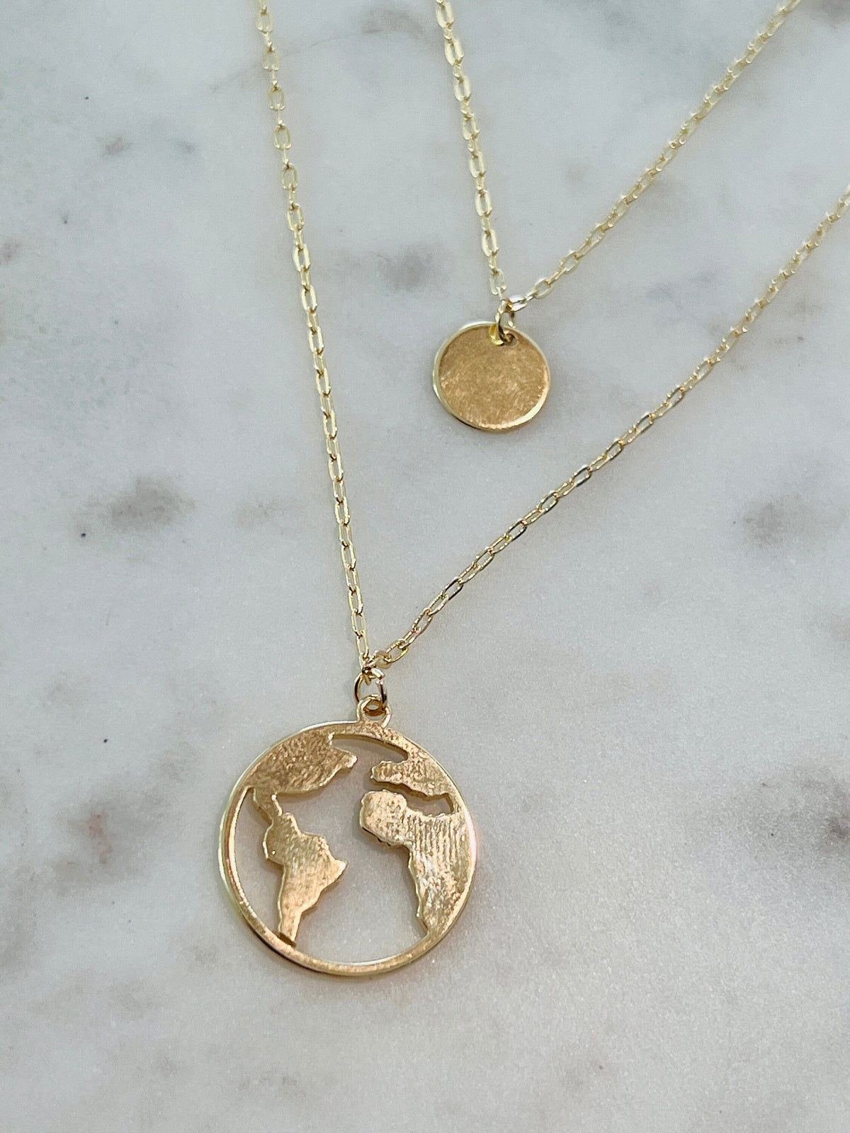 18KT Gold Filled Necklaces, Gold Filled Layered Wanderlust Necklace | Minimal Travel Charm by HAUS OF MONOGRAM